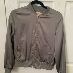 Philosophy gray bomber jacket.